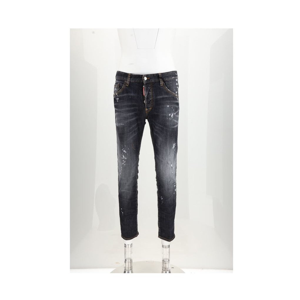 Black Cotton Skinny Jeans