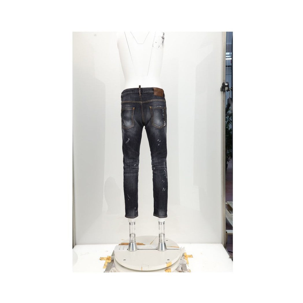 Black Cotton Skinny Jeans