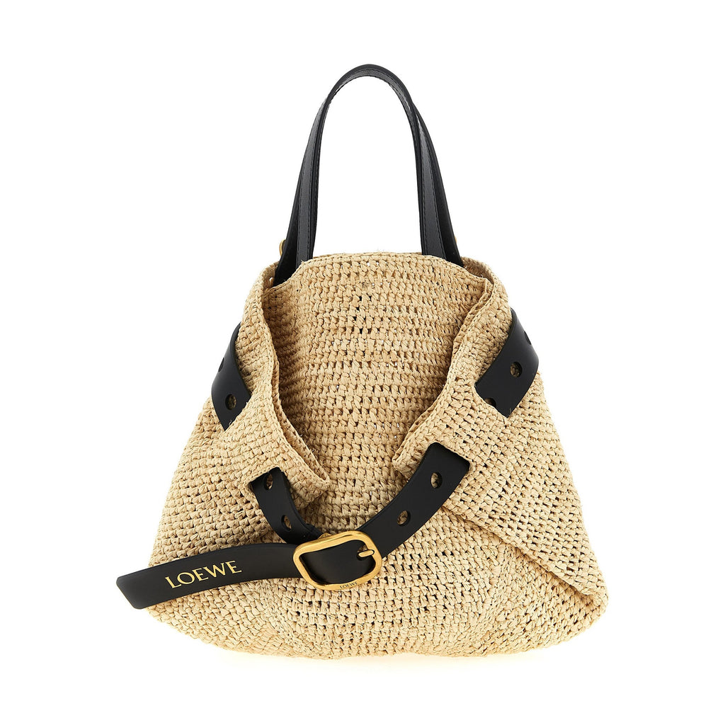 Beige Raffia Tote Bag