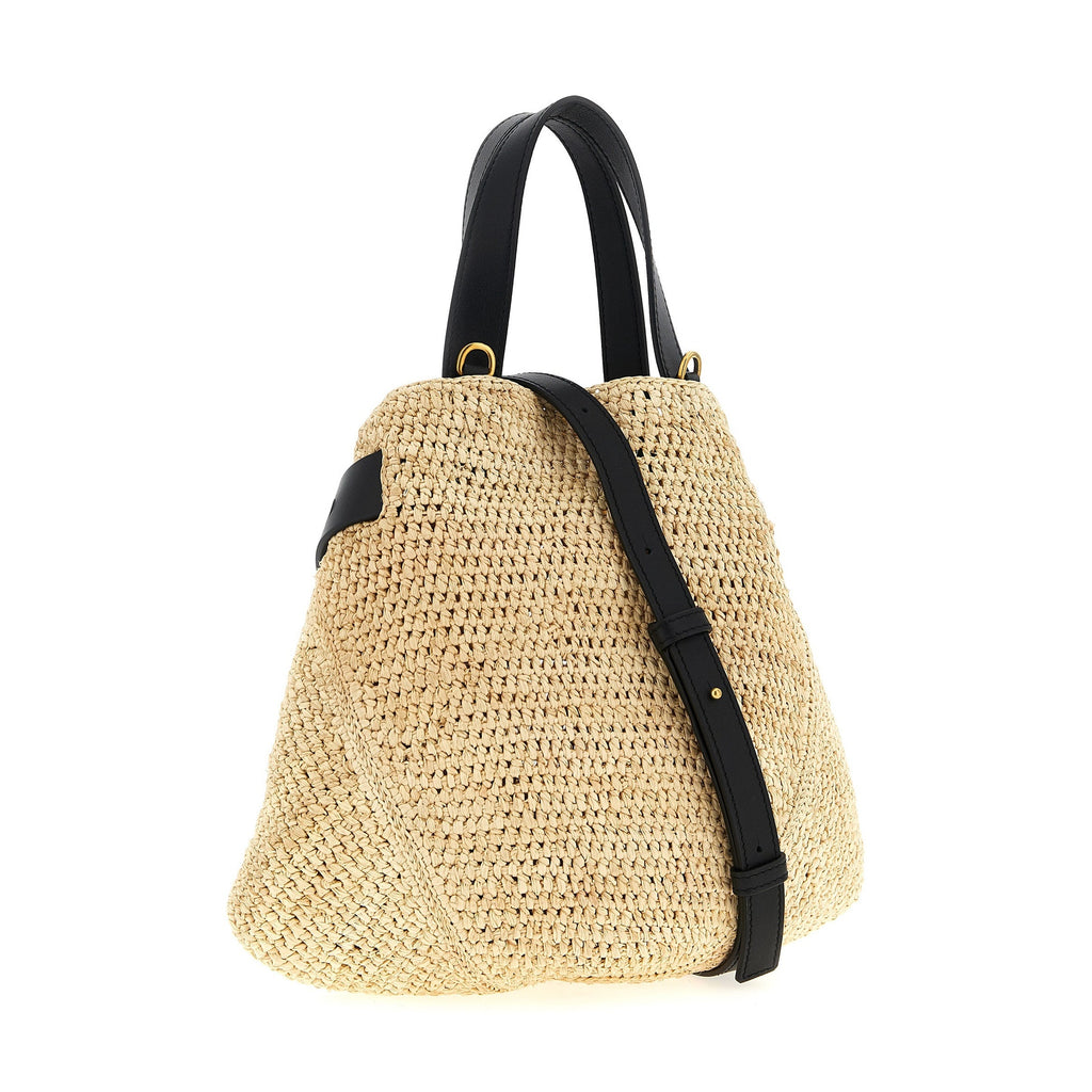 Beige Raffia Tote Bag