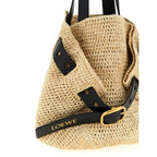 Beige Raffia Tote Bag