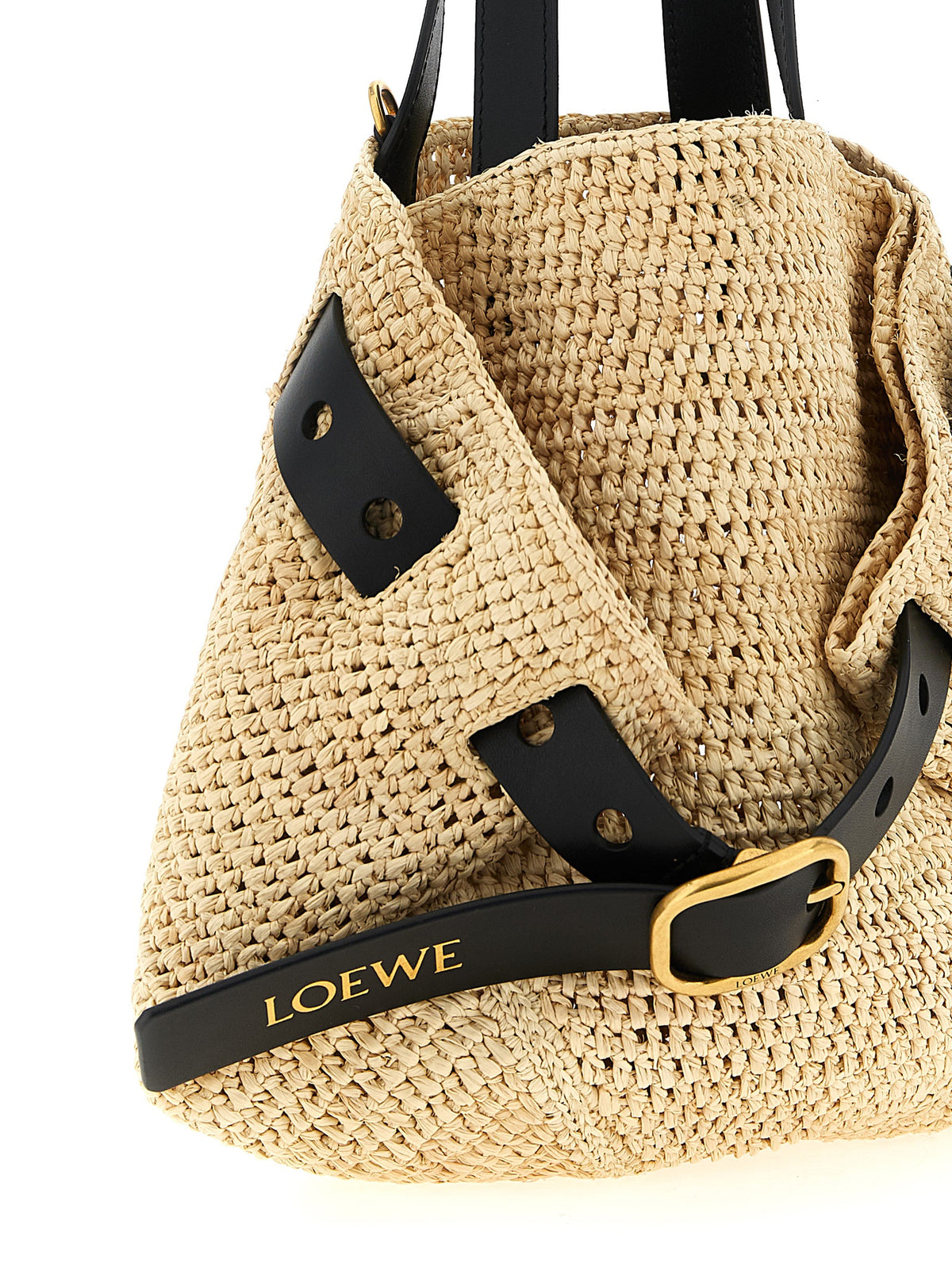 Beige Raffia Tote Bag