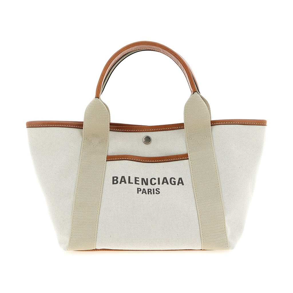 Beige Leather Tote Bag