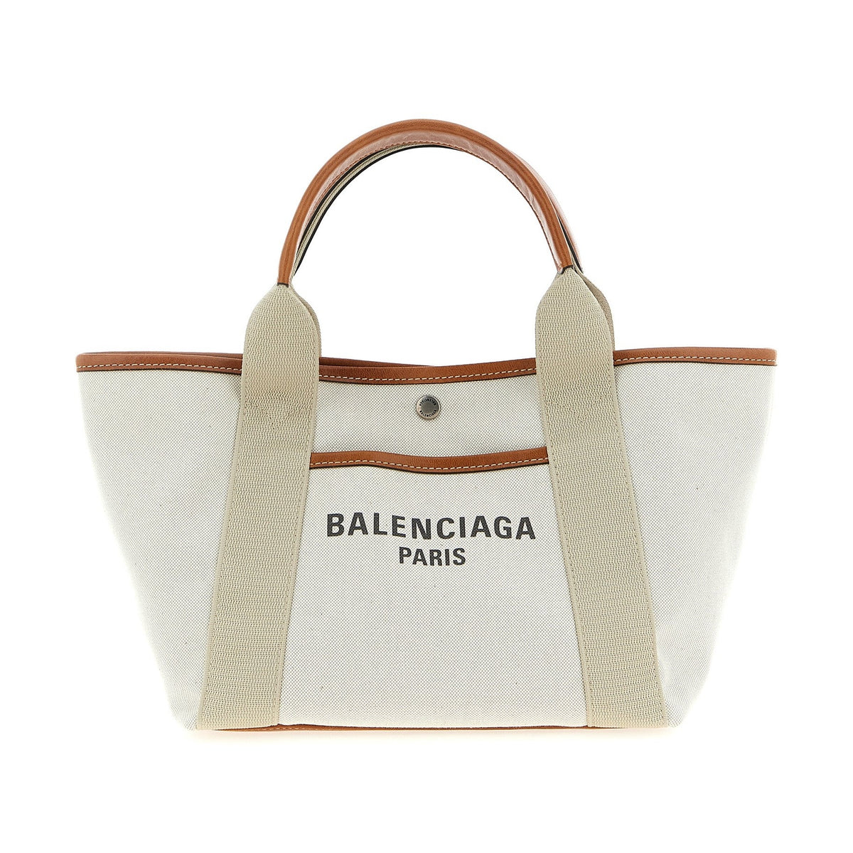 Beige Leather Tote Bag