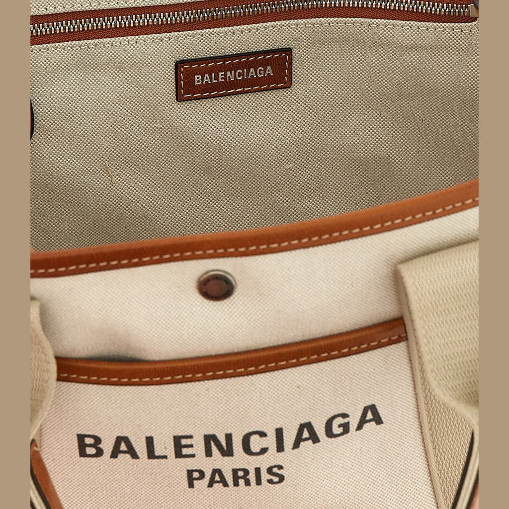 Beige Leather Tote Bag