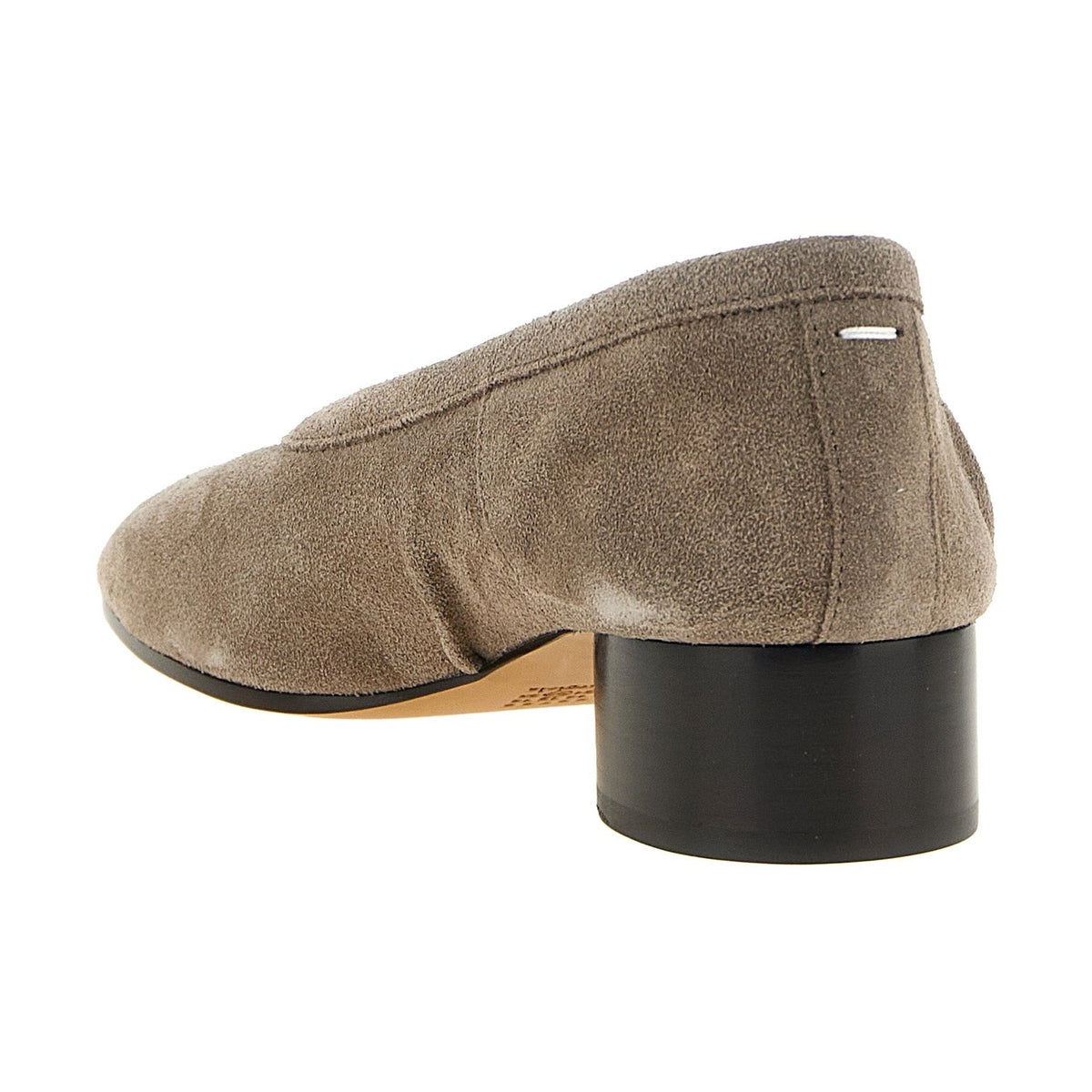 Gray Calfskin Mid Heel Pumps
