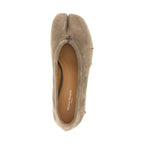 Gray Calfskin Mid Heel Pumps