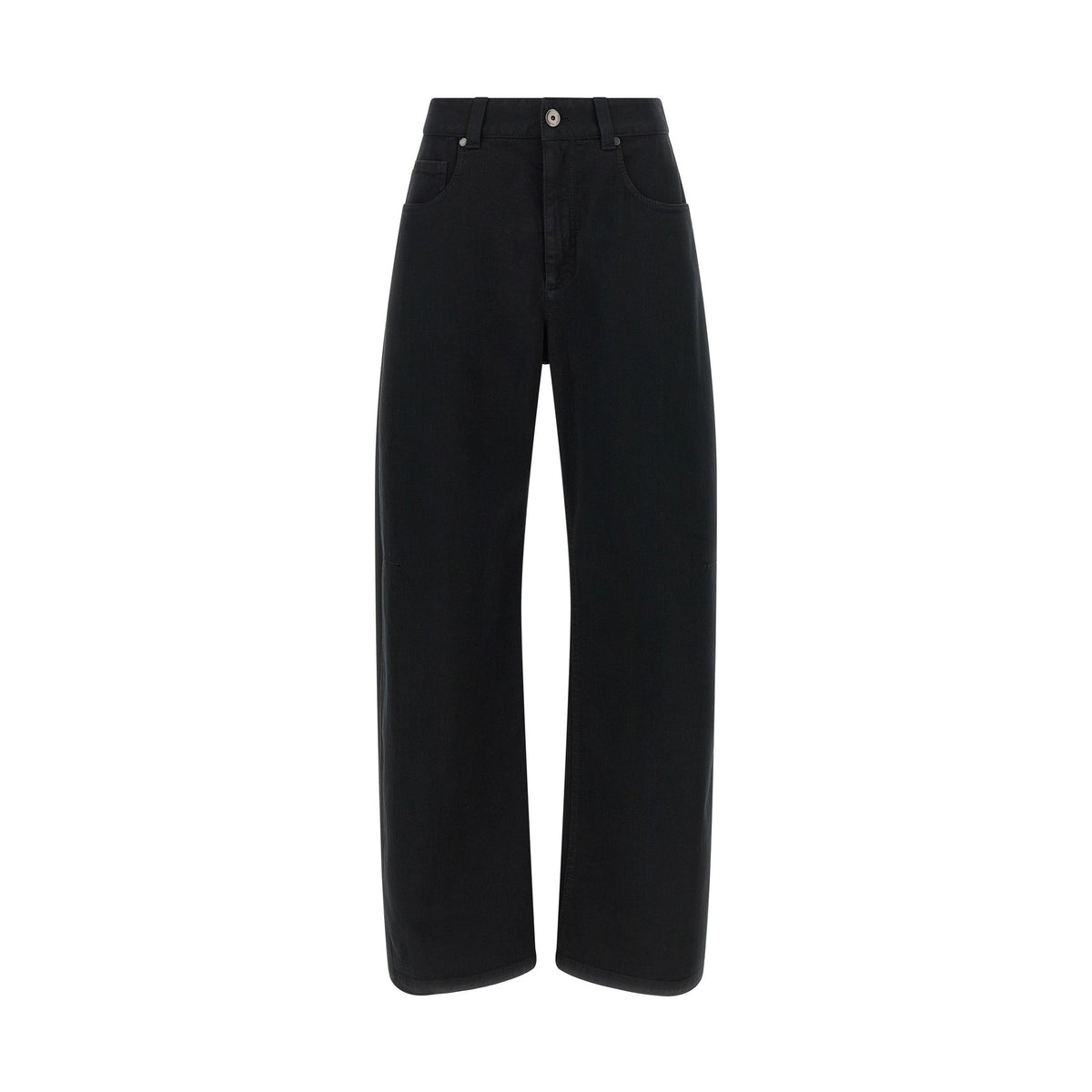 Black Cotton High-Waisted Jean