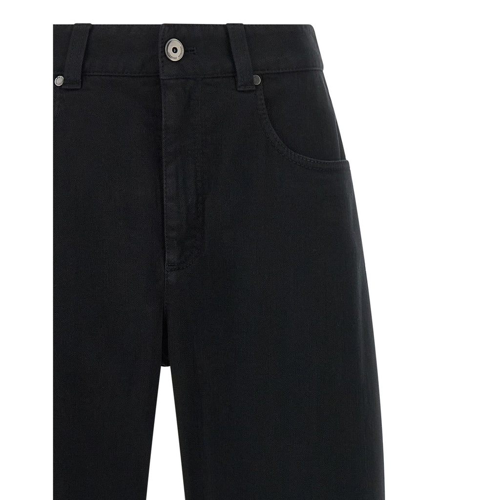 Black Cotton High-Waisted Jean