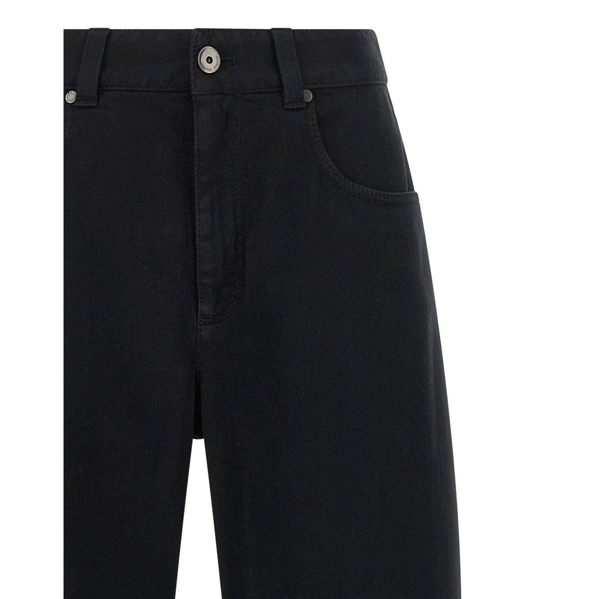 Black Cotton High-Waisted Jean