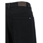 Black Cotton High-Waisted Jean