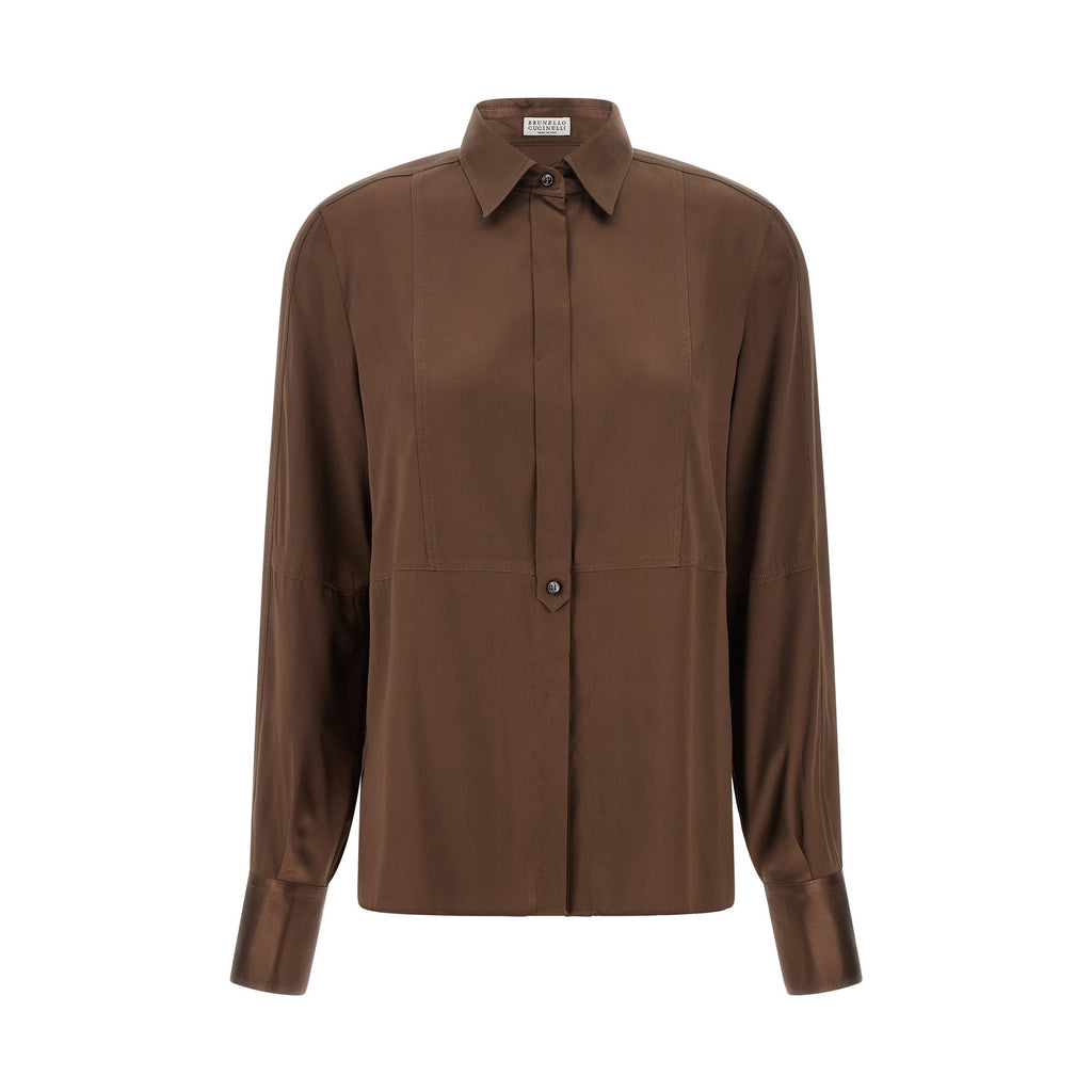 Brown Silk Blouse