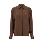 Brown Silk Blouse
