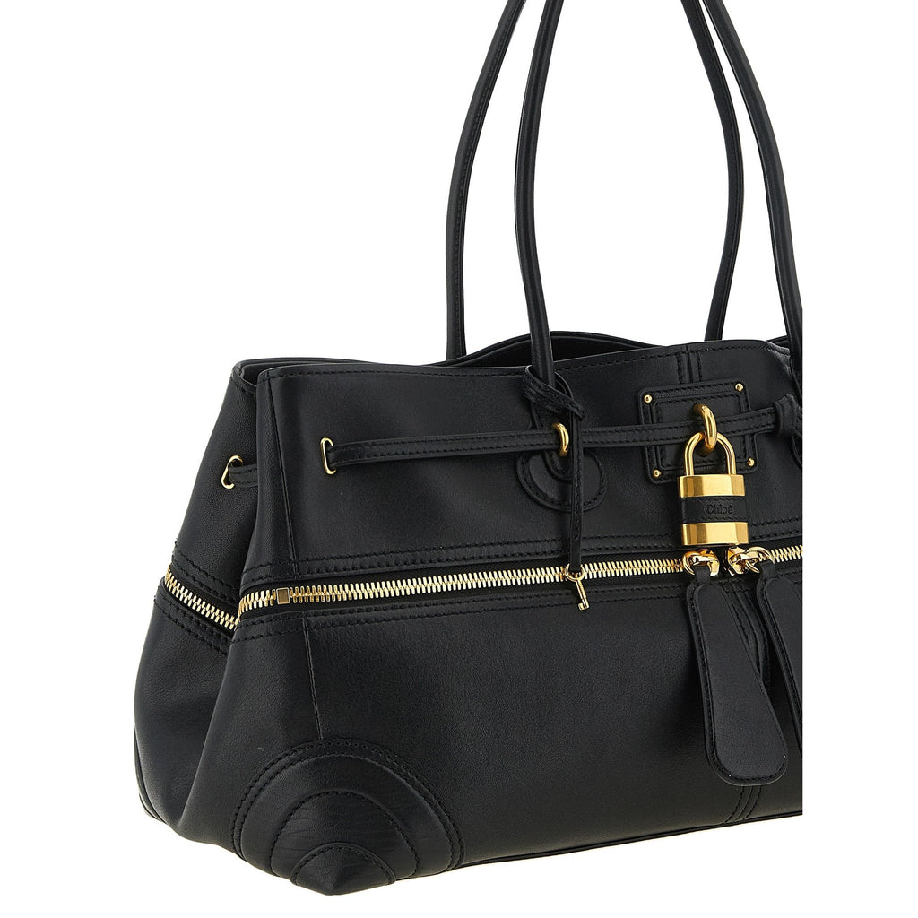 Black Lamb Leather Shoulder Bag
