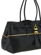Black Lamb Leather Shoulder Bag
