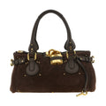 Brown Calfskin Shoulder Bag