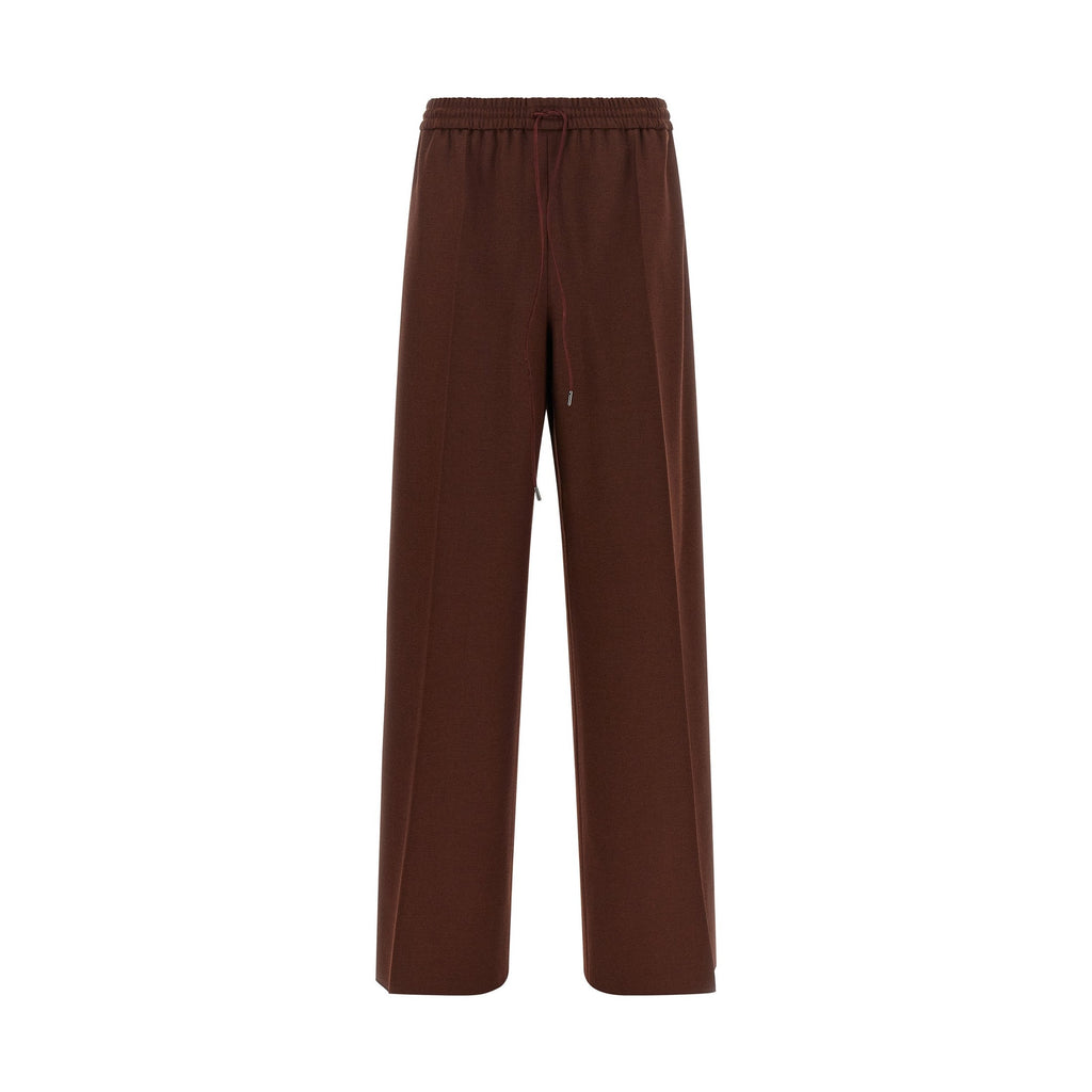 Brown Wool Casual Pants
