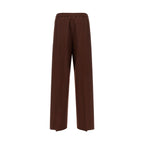 Brown Wool Casual Pants