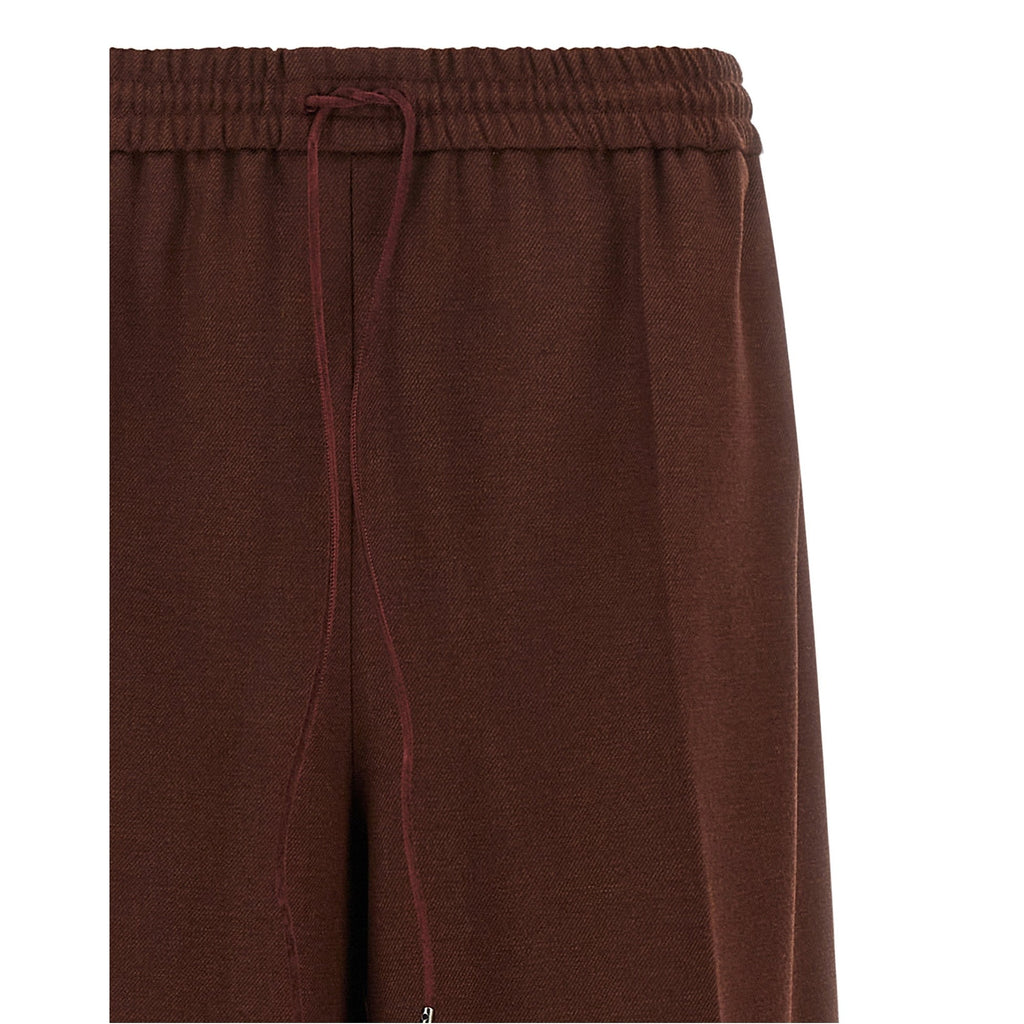 Brown Wool Casual Pants