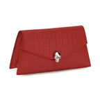 Red Calf Leather Bos Taurus Clutch Bag