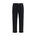 Black Cotton High-Waisted Jean