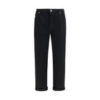Black Cotton High-Waisted Jean