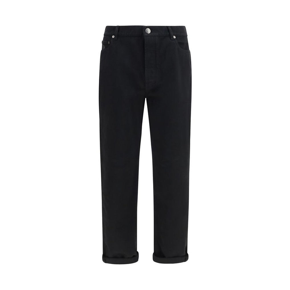 Black Cotton High-Waisted Jean