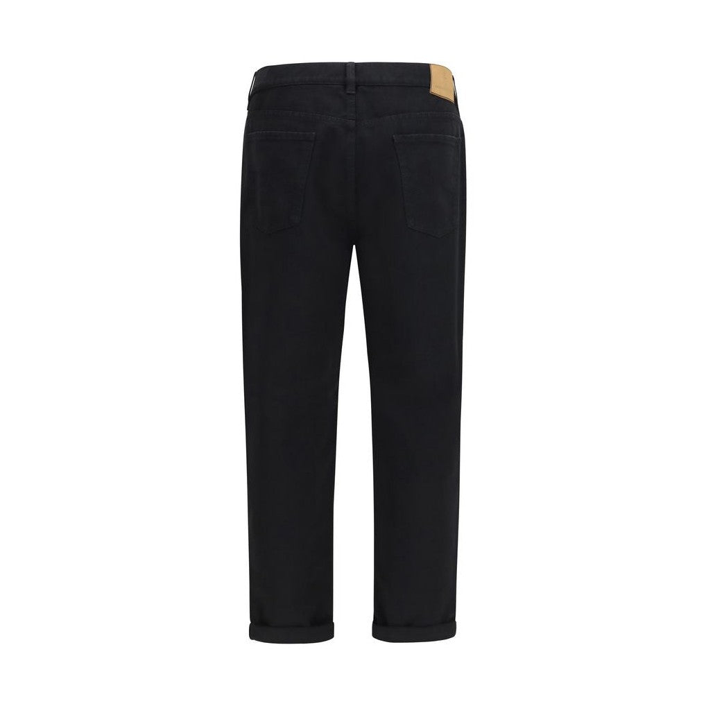 Black Cotton High-Waisted Jean