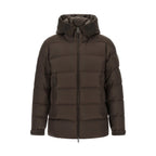 Brown Polyester Full-Length Jacket
