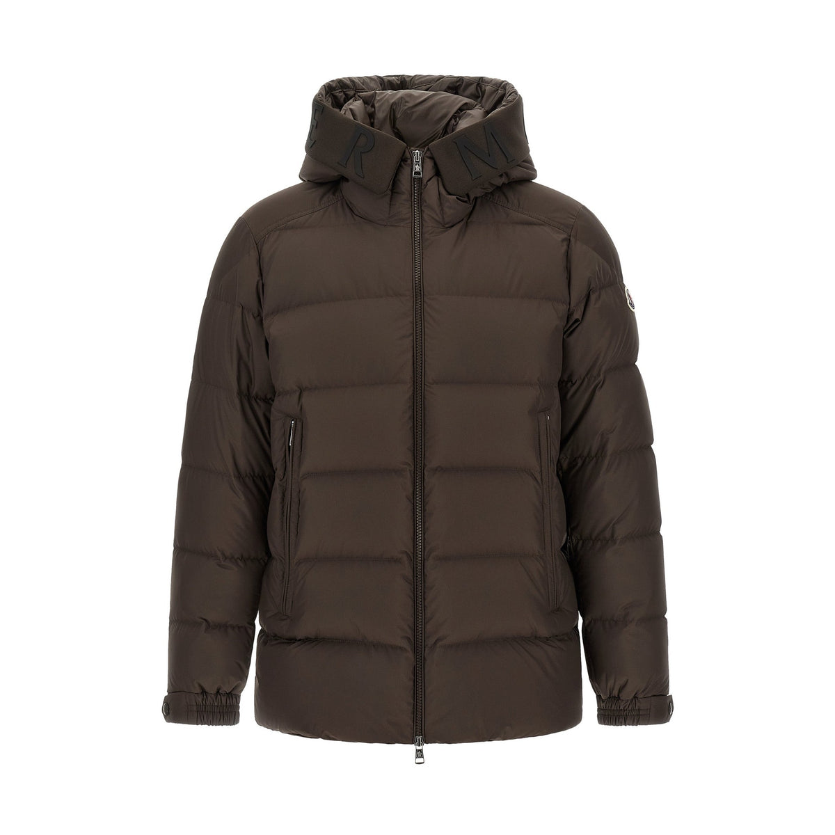 Brown Polyester Full-Length Jacket