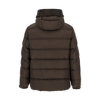 Brown Polyester Full-Length Jacket