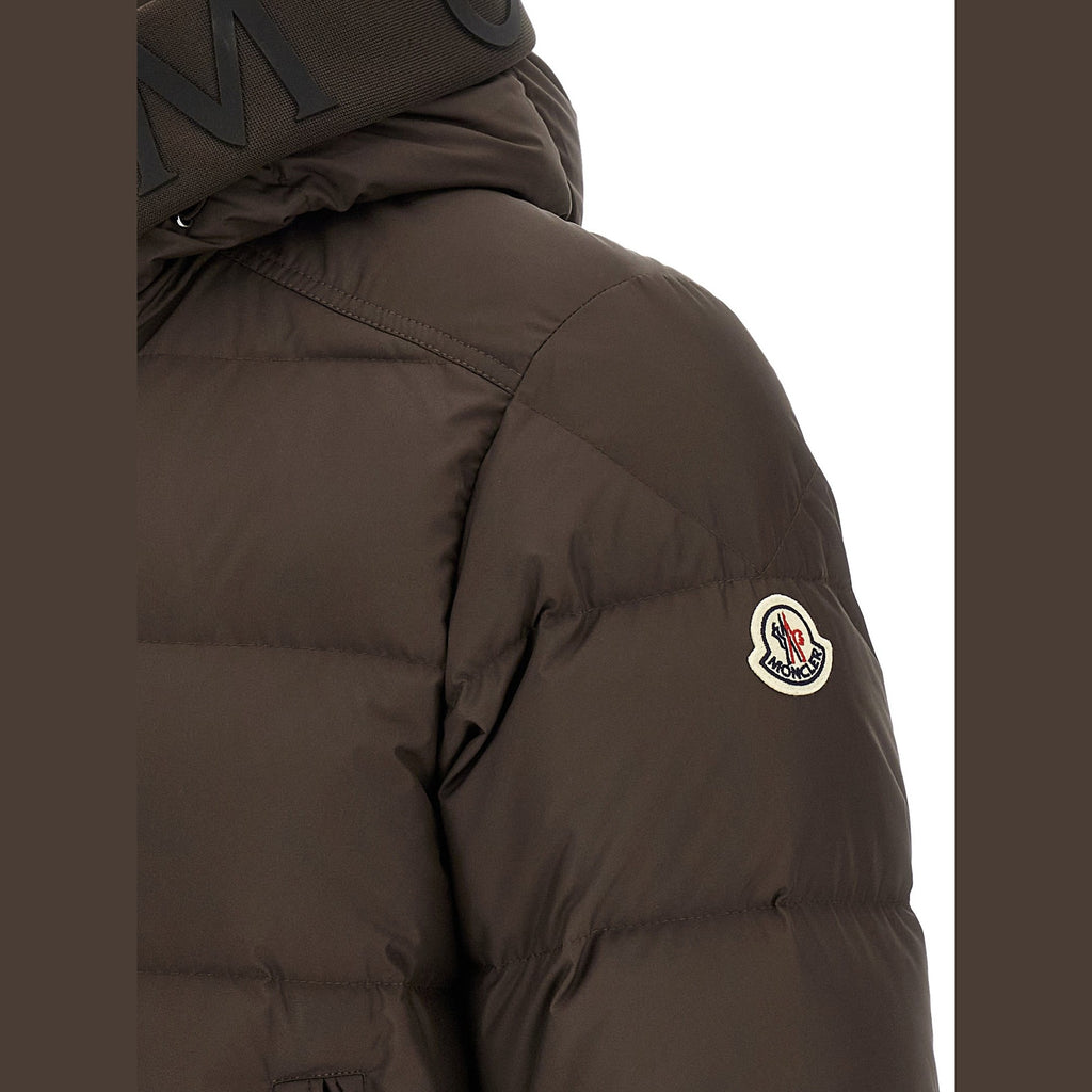 Brown Polyester Full-Length Jacket