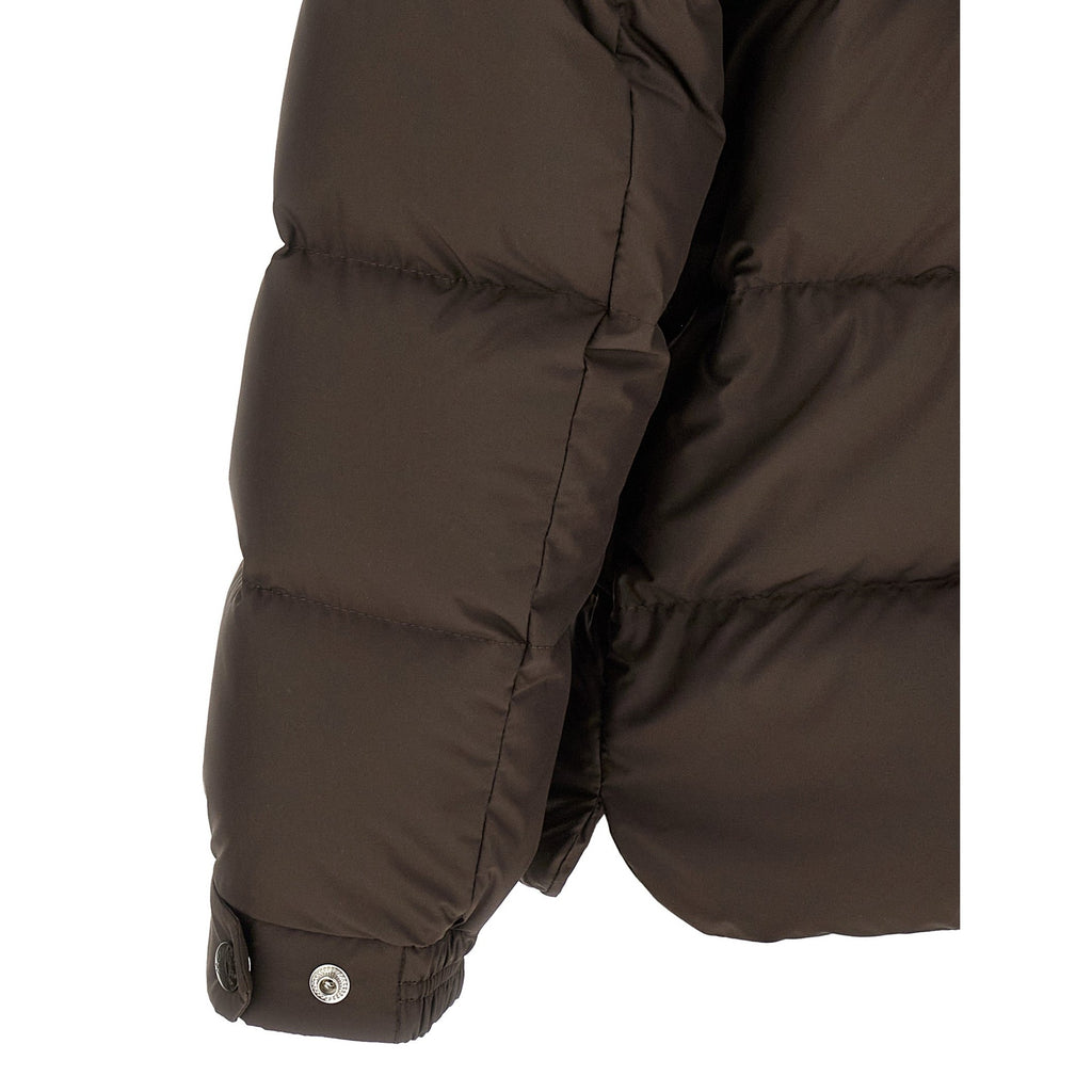 Brown Polyester Full-Length Jacket