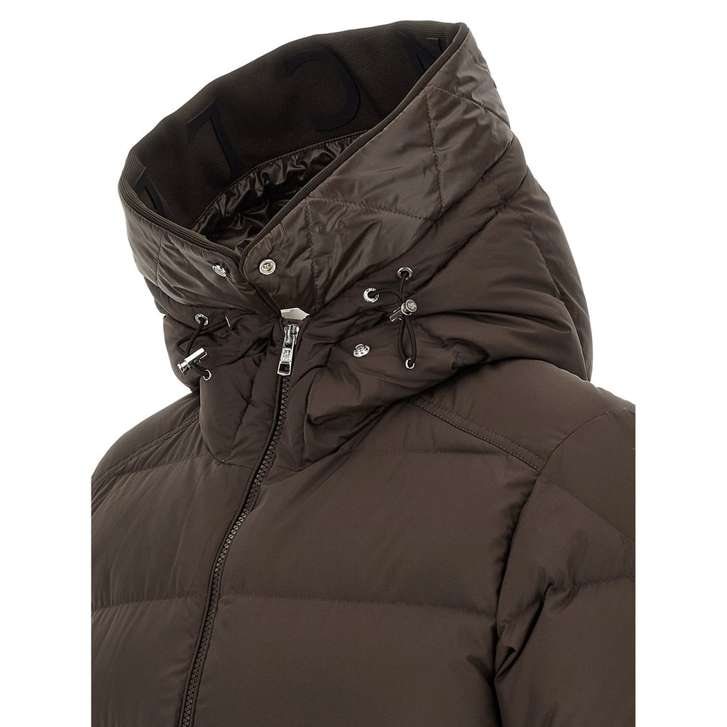 Brown Polyester Full-Length Jacket
