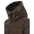 Brown Polyester Full-Length Jacket