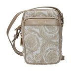 Beige Fabric Crossbody Bag