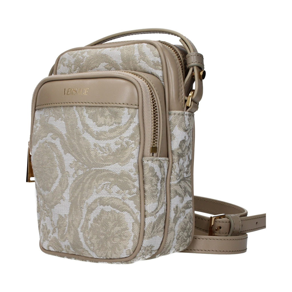 Beige Fabric Crossbody Bag