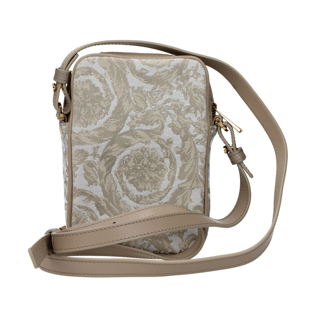 Beige Fabric Crossbody Bag