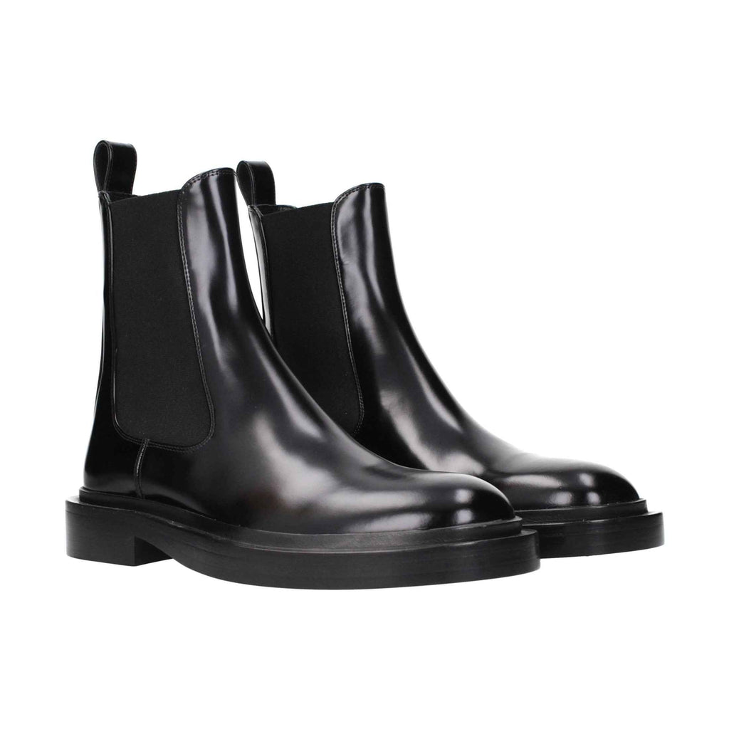 Black Leather Ankle Boots