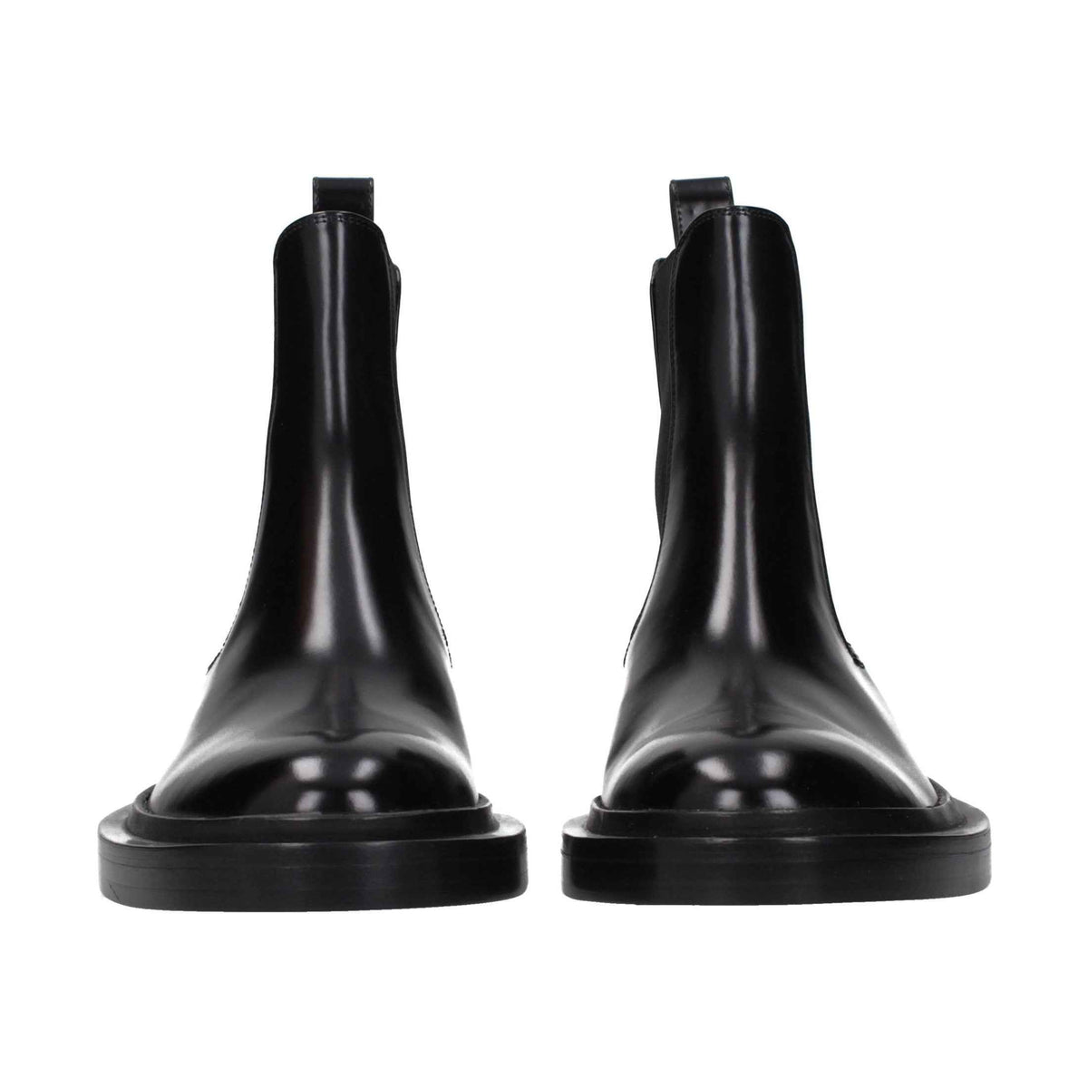 Black Leather Ankle Boots
