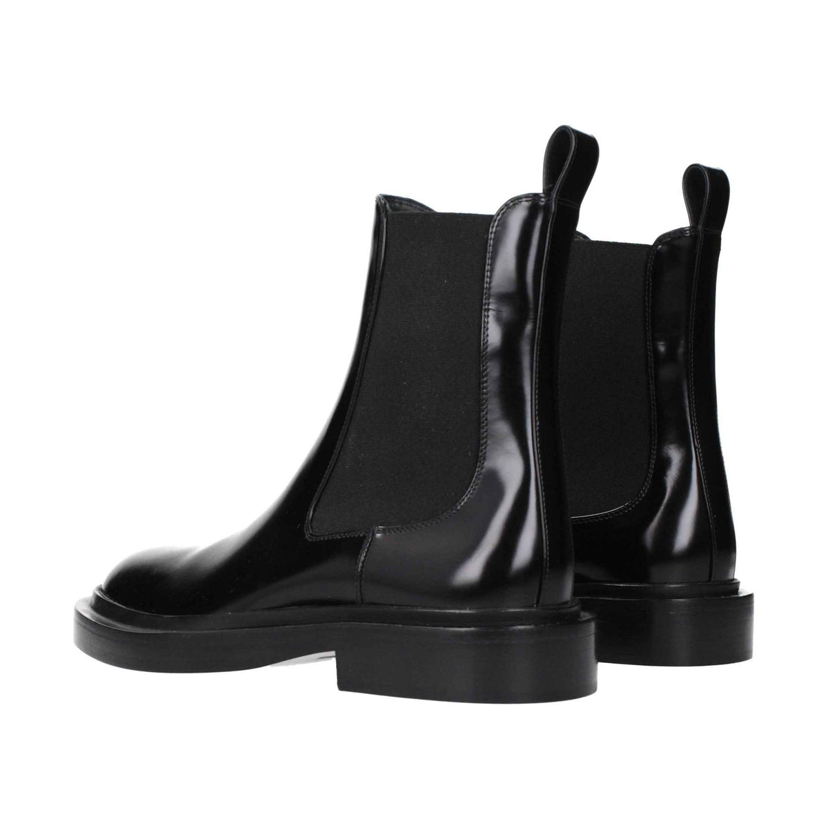 Black Leather Ankle Boots