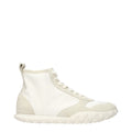 White Fabric High Top Sneakers