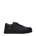 Black Leather Platform Sneakers