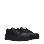 Black Leather Platform Sneakers