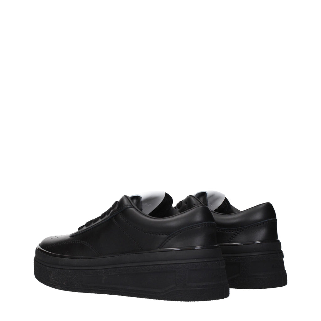 Black Leather Platform Sneakers