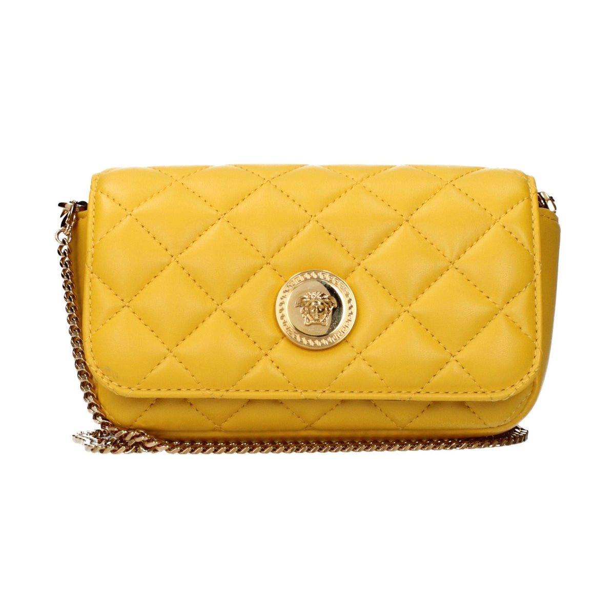 Yellow Leather Crossbody Bag