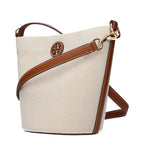 Beige Fabric Crossbody Bag