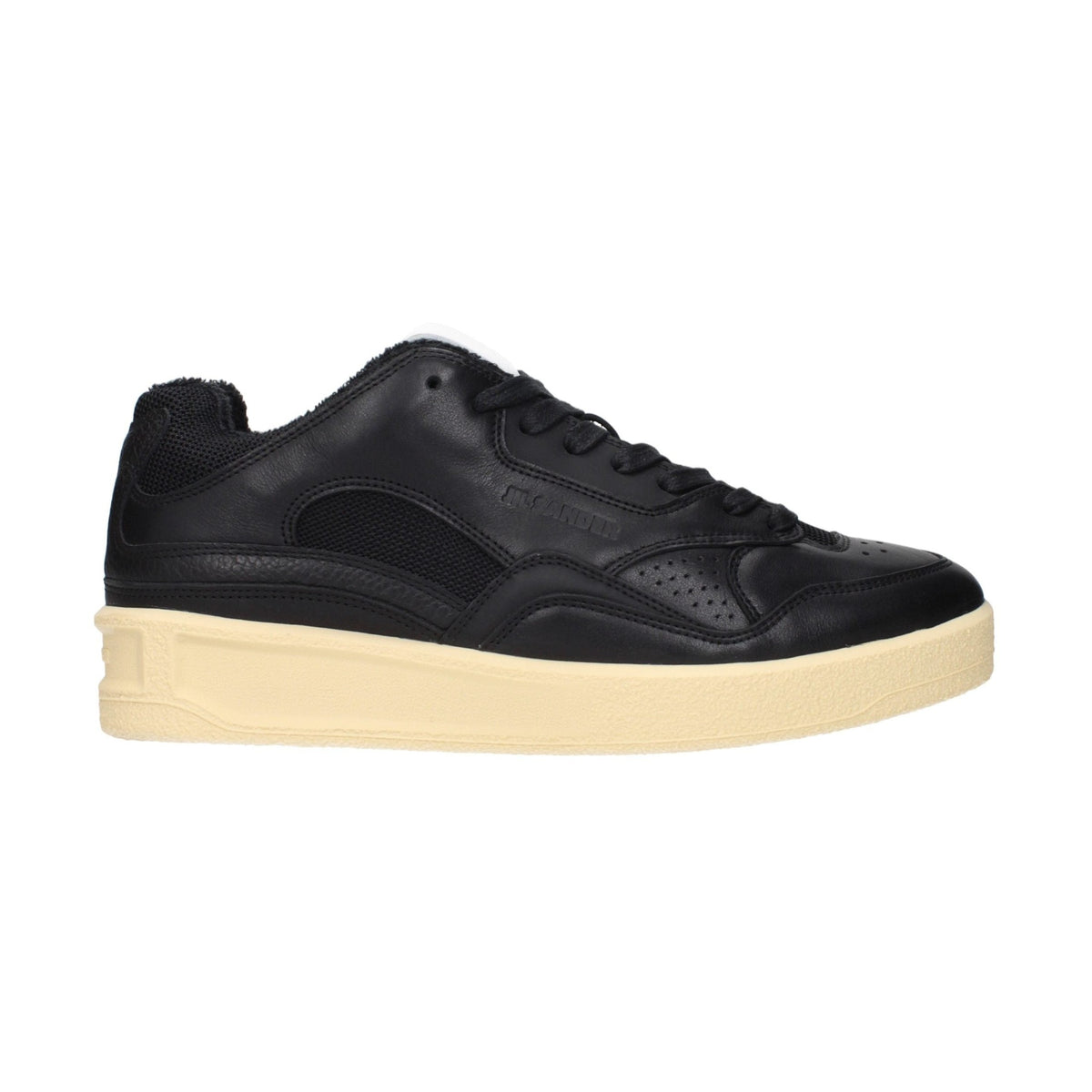 Black Leather Low Top Sneakers