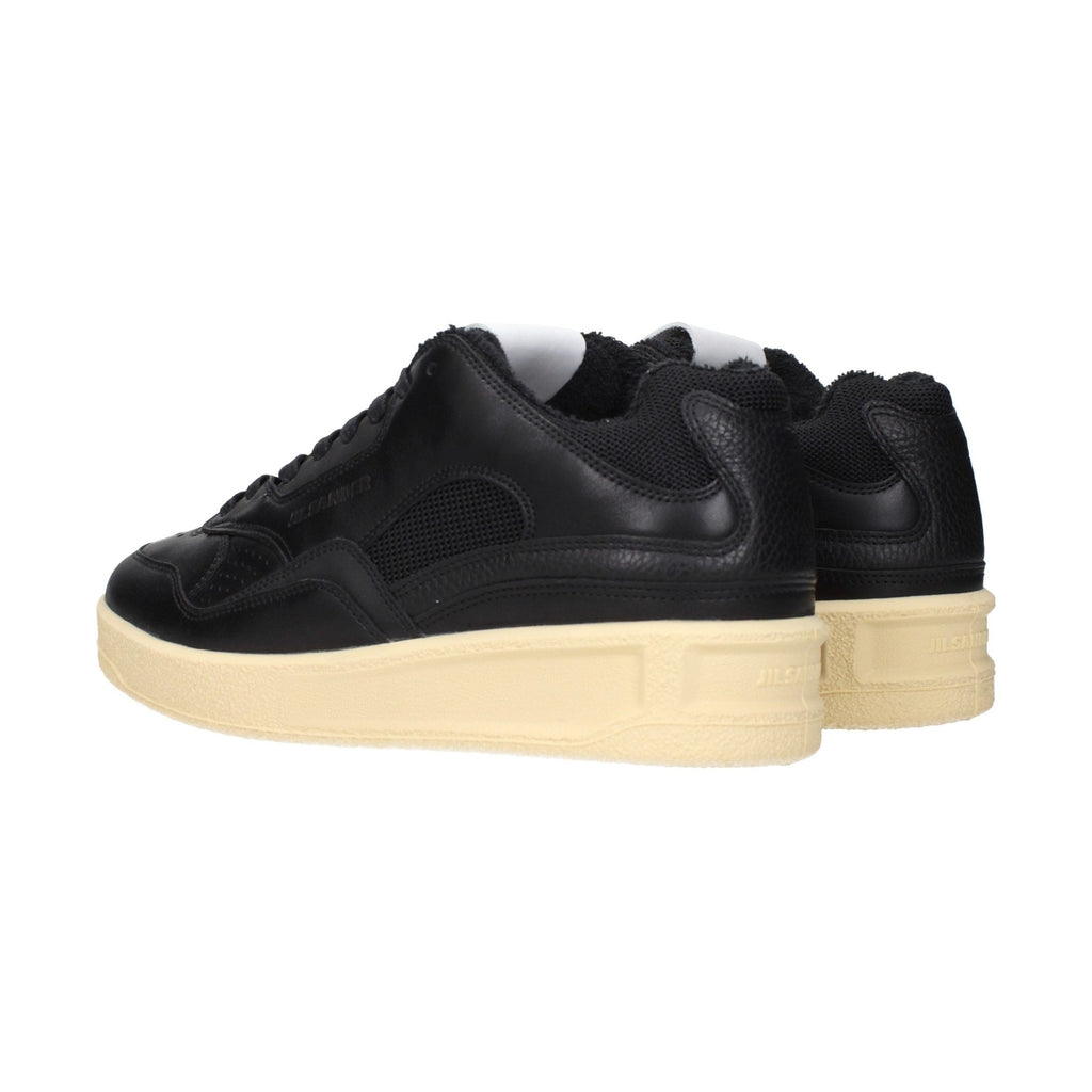 Black Leather Low Top Sneakers