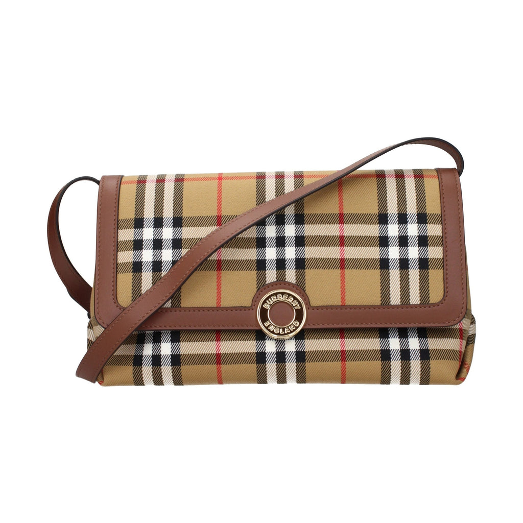 Beige Fabric Crossbody Bag